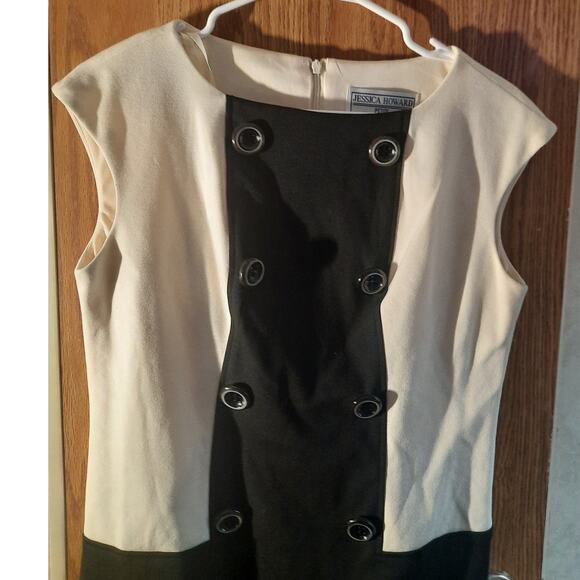 Jessica Howard Petite Colorblock Sheath Dress 10P Lined Office Power Chic - Picture 2 of 8